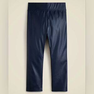 Crewcuts Girls Faux Leather Leggings, 3, Navy Blue